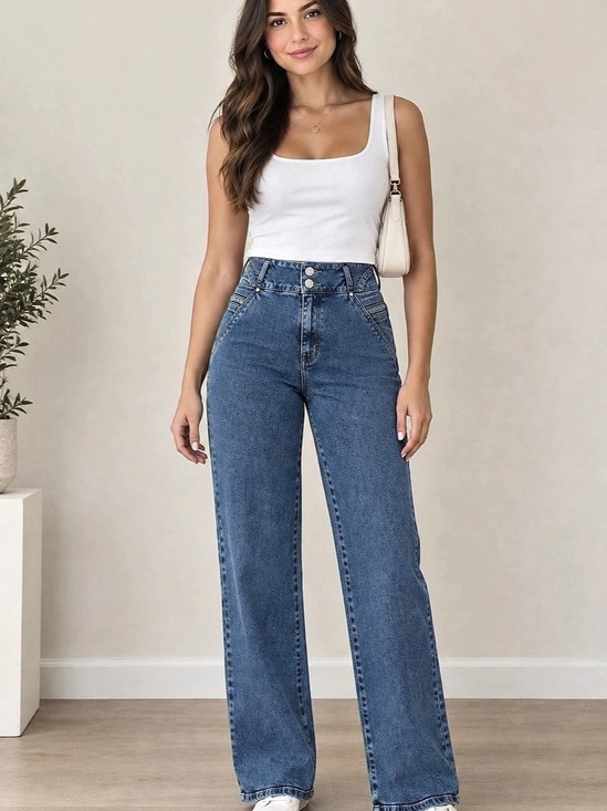 Mossimo Denim Denim - Falabella Denim Collection wide-leg jeans Wide Leg Blue Jeans Waist 27 NWT